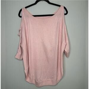 Express Oversized Pink Sweater Ballet Lace Up Sleeve